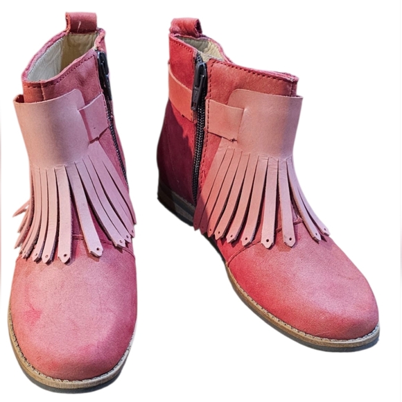 Marc Joseph NY - Girls Fringe Ankle Boots Genuine Leather Made In Brazil MJ17011 - Picture 1 of 7